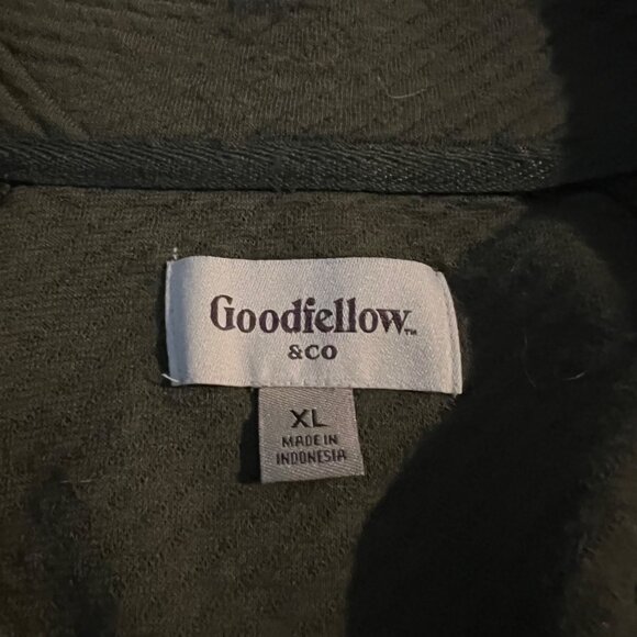 Goodfellow & Co Olive Green Textured Quarter Snap Pullover Sweatshirt XL - Picture 4 of 4